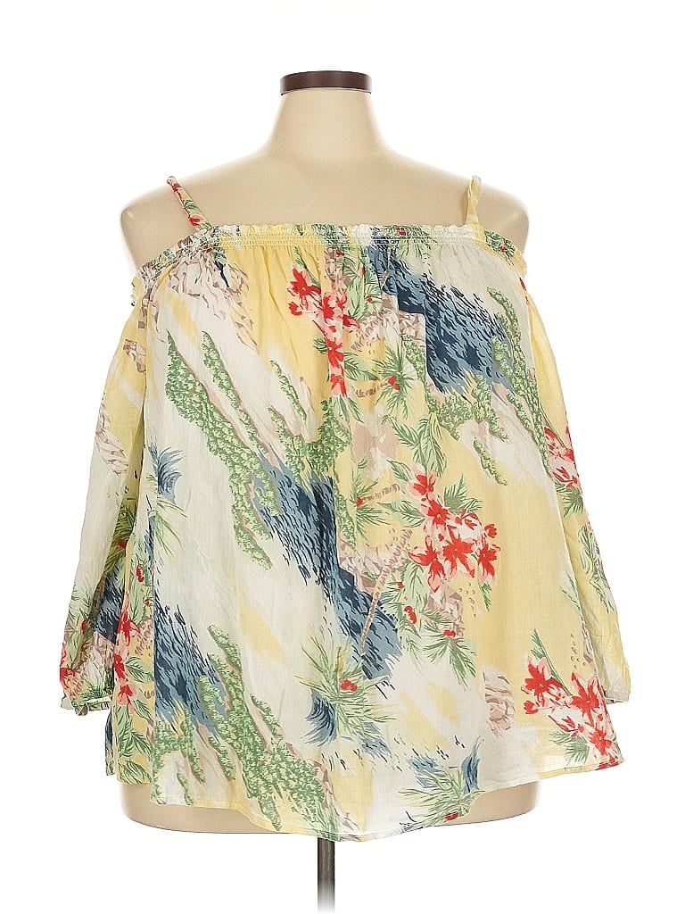 Pre-owned Chaps 3/4 Sleeve Blouse In White