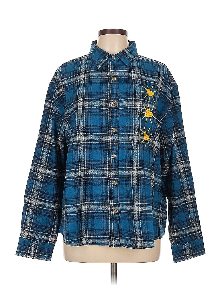 Pre-owned Unbranded Long Sleeve Button Down Shirt In Blue