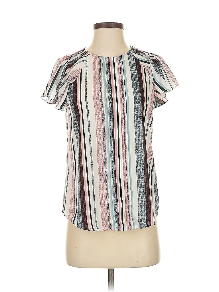 Pre-owned Worthington Short Sleeve Blouse In White