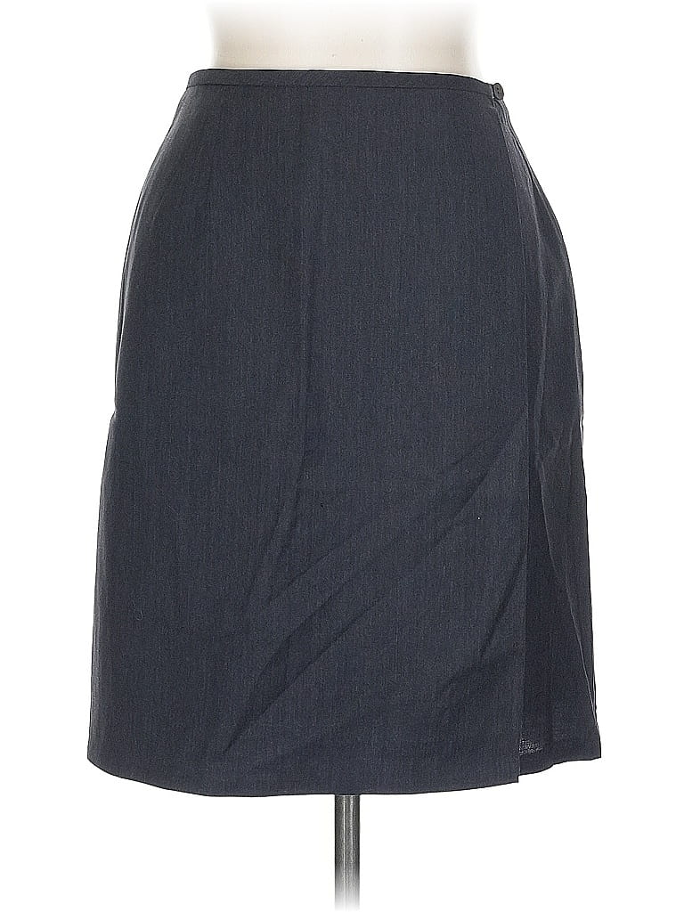 Pre-owned Liz Claiborne Collection Wool Skirt In Gray