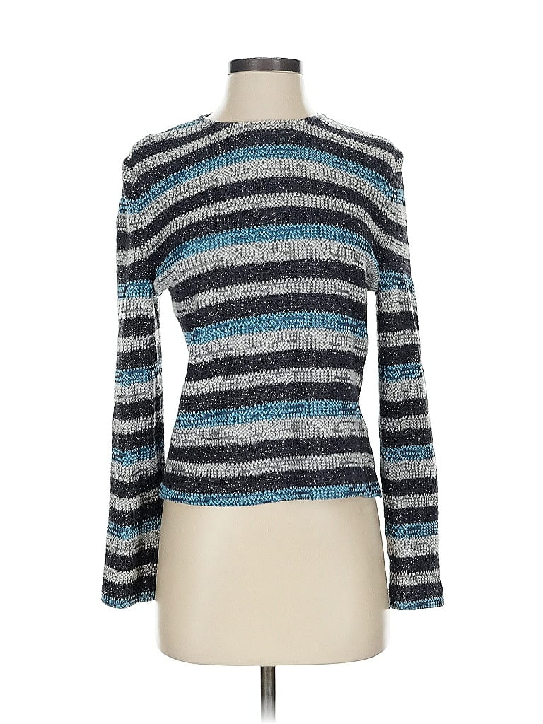 St. John Sport Stripes Blue Turtleneck Sweater Size S - photo 1