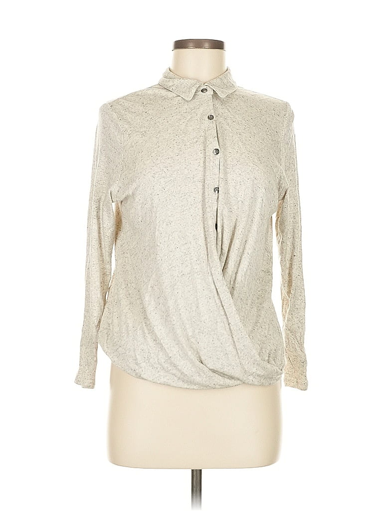 Click to view more detailed imagery on our partner's website Pre-owned Jjill Long Sleeve Blouse In Silver