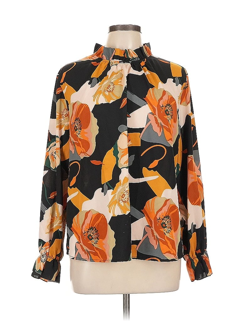 Pre-owned Shein Curve Long Sleeve Blouse In Orange