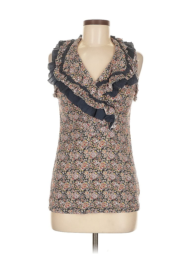 Pre-owned One September Sleeveless Blouse In Brown