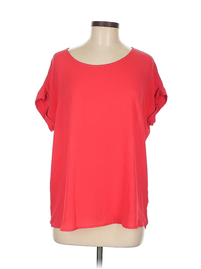 Pre-owned Pleione Short Sleeve Blouse In Red