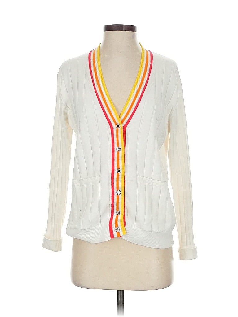Pre-owned Minnie Rose Cardigan Sweater In White