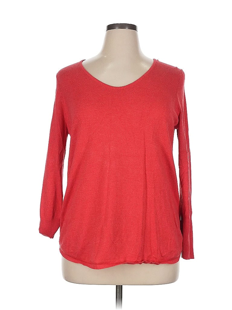 Pre-owned Nic + Zoe 3/4 Sleeve T-shirt In Red