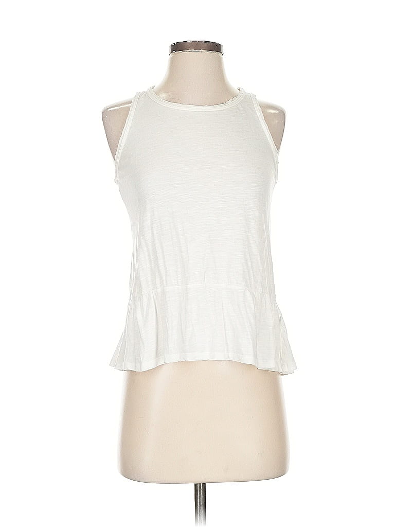 GAP Pre-owned Tank Top Ivory Scoop Neck Tops In White