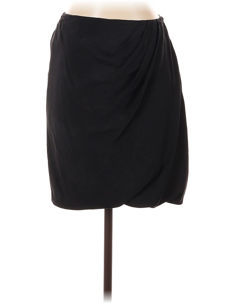 Pre-owned Josie Natori Silk Skirt In Black