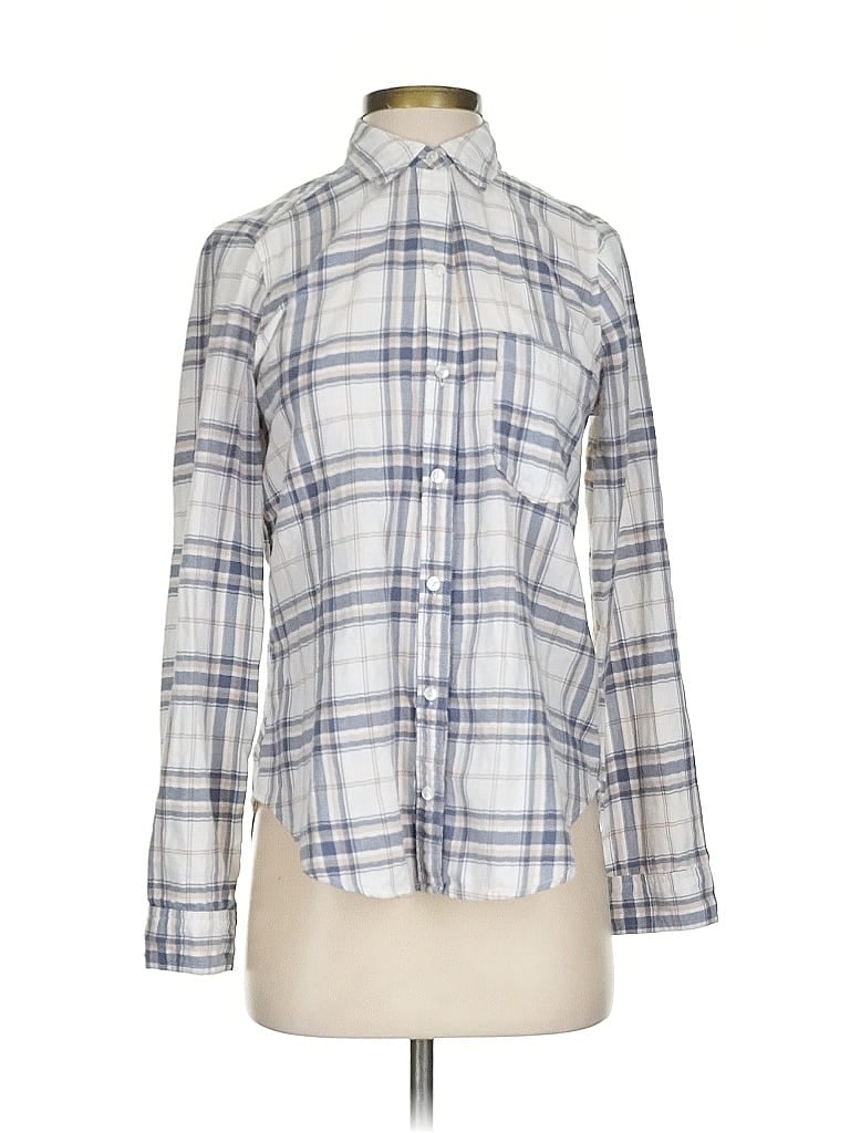 ABERCROMBIE & FITCH Pre-owned Long Sleeve Button Down Shirt In Silver