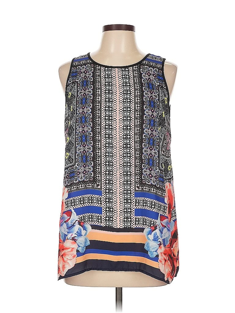 Pre-owned Cynthia Rowley Sleeveless Blouse In Blue
