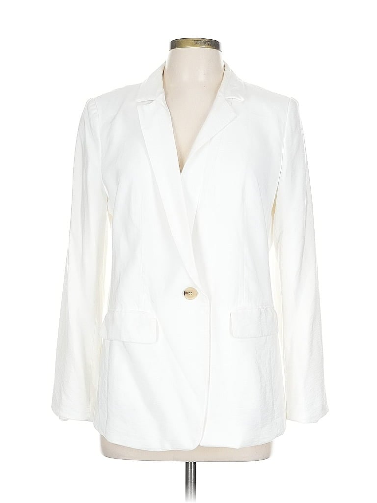 Pre-owned Ann Taylor Loft Blazer Jacket In White