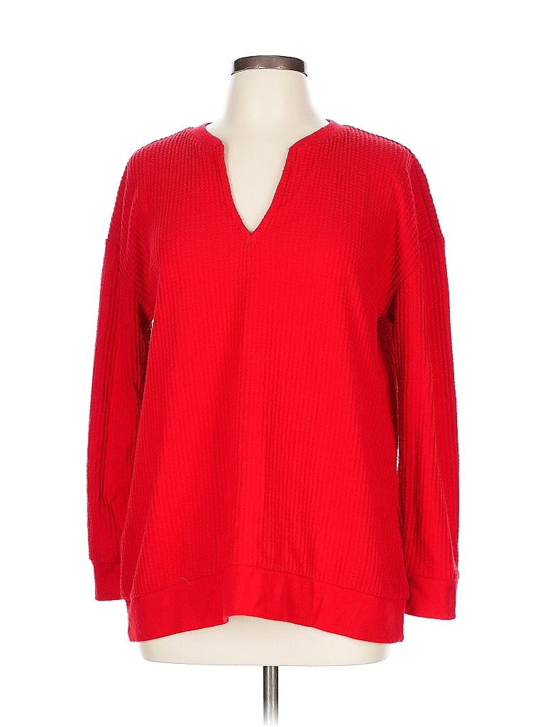 Pre-owned Ann Taylor Loft Pullover Sweater In Red