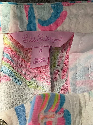 Lilly Pulitzer 100% Cotton White Shorts Size 8