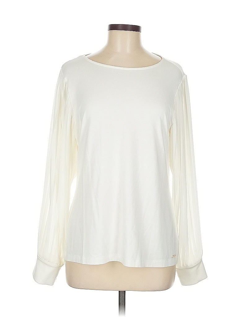 Pre-owned T Tahari Long Sleeve Blouse In White