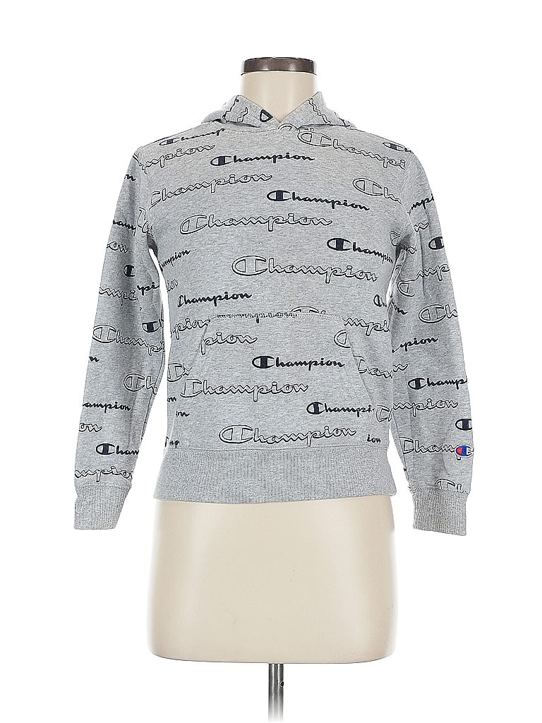 Pre-owned Champion Pullover Hoodie In Silver