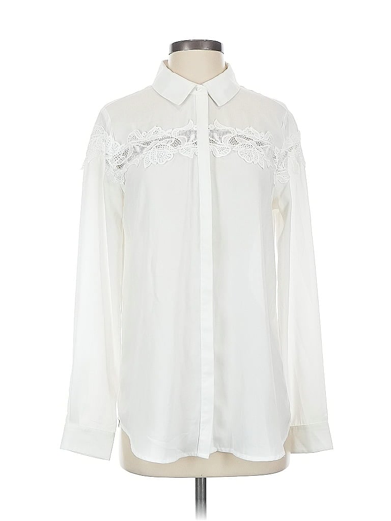 Pre-owned Catherine Catherine Malandrino Long Sleeve Blouse In White
