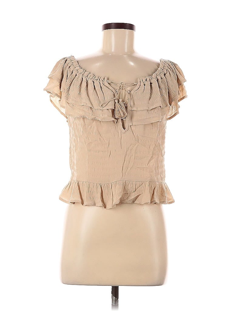 Pre-owned Express Short Sleeve Blouse In Brown