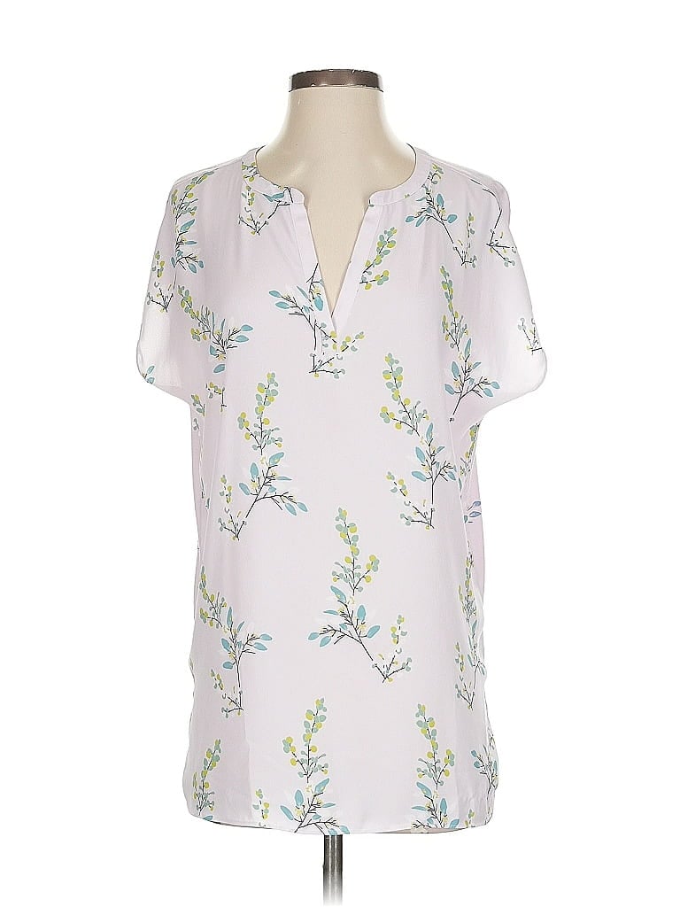 Pre-owned Ann Taylor Loft Short Sleeve Blouse In Pink