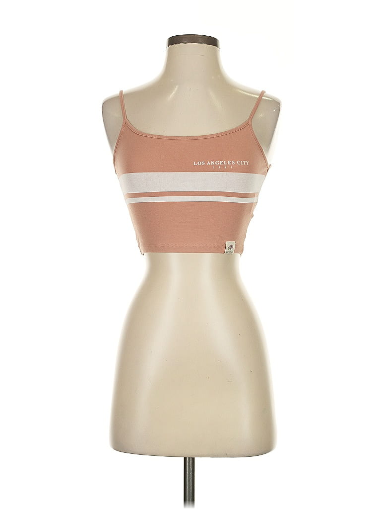 Pre-owned Pull & Bear Tank Top Tan Strapless Neckline Tops In Brown