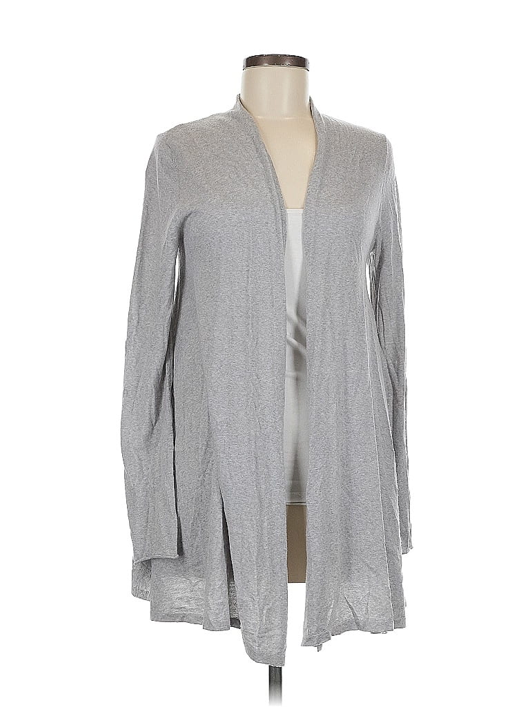 Pre-owned Tahari Wool Cardigan Sweater In Gray