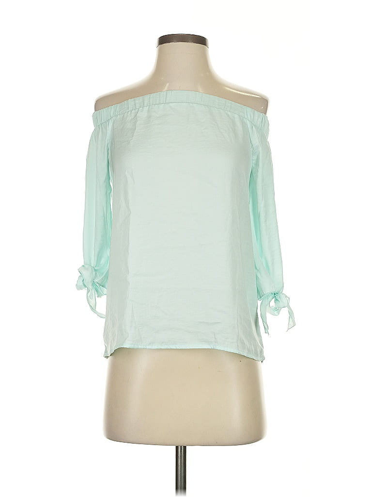 Pre-owned Bar Iii 3/4 Sleeve Blouse In Green
