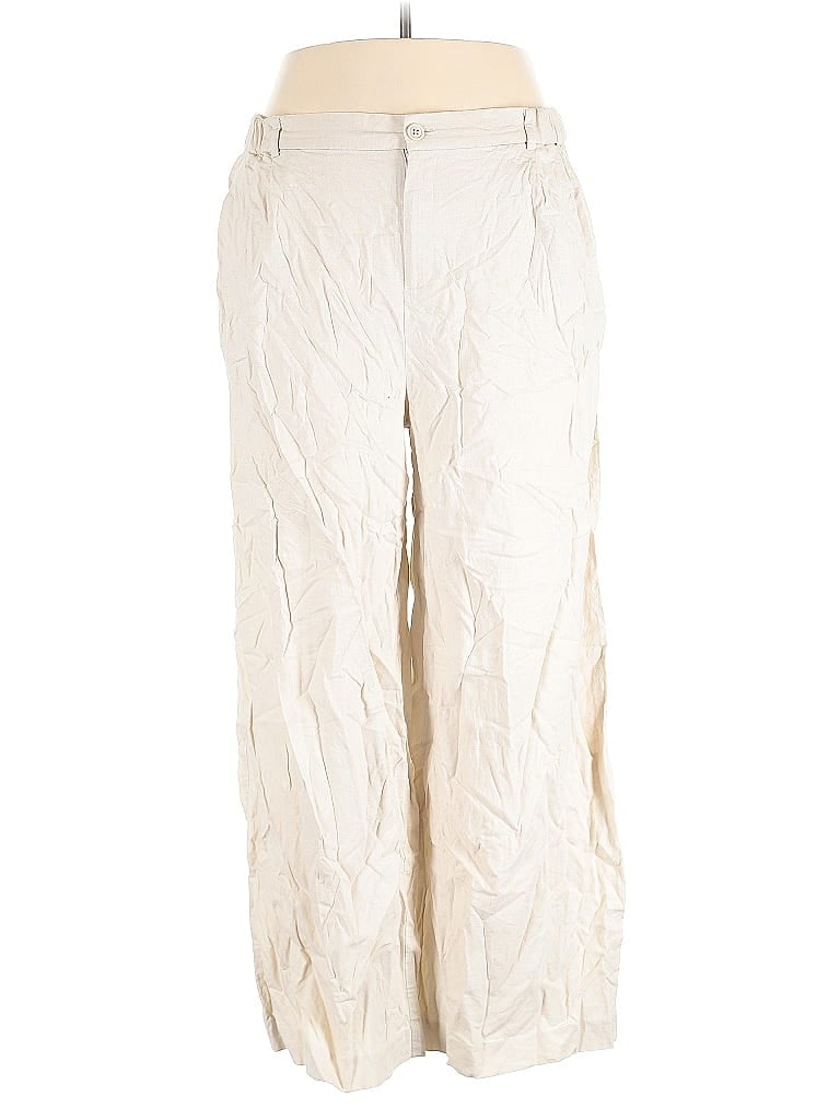 Pre-owned Open Edit Linen Pants In White