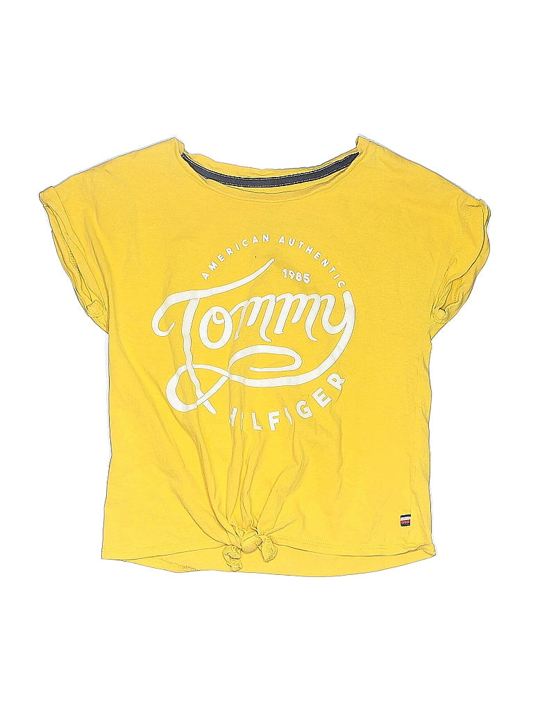 Click to view more detailed imagery on our partner's website Pre-owned Tommy Hilfiger Kids' Sleeveless T-shirt In Yellow