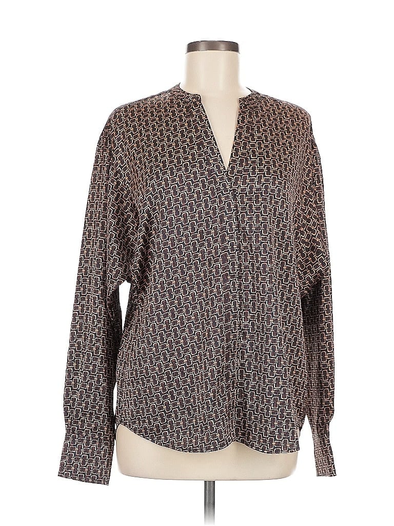 Pre-owned Sanctuary Long Sleeve Blouse In Brown