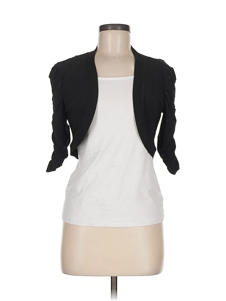 Pre-owned Joseph Ribkoff 3/4 Sleeve Top Black Solid Pattern Sweetheart Neckline Tops