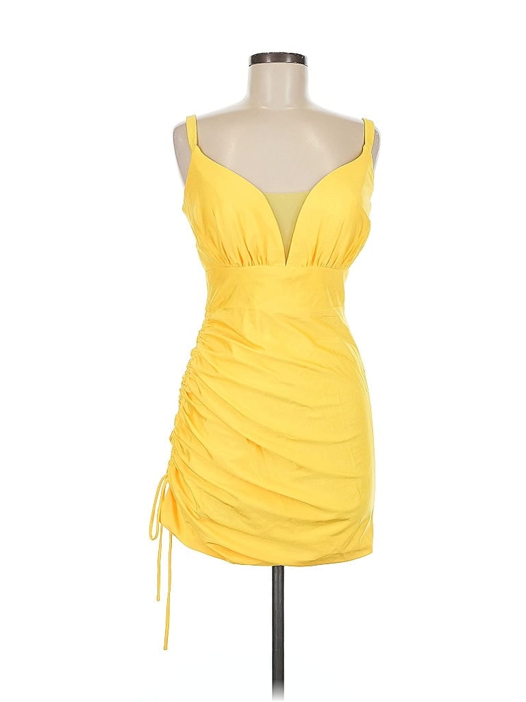 Pre-owned Rachel Allan Cocktail Dress In Yellow