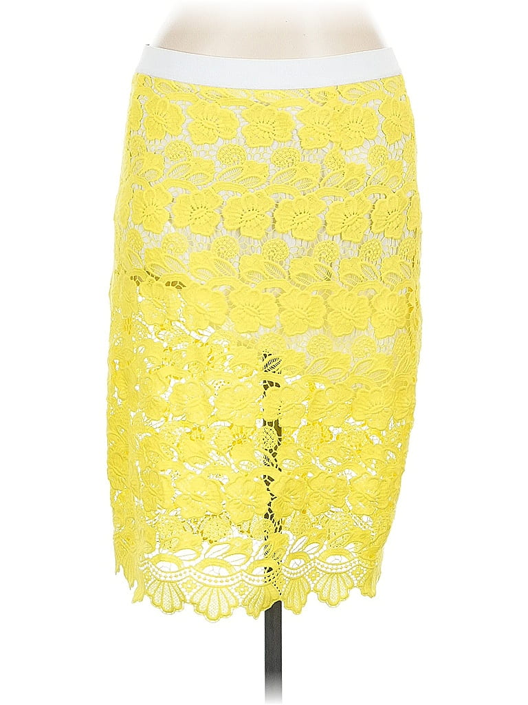 Rebecca Minkoff 100 Cotton Yellow Casual Skirt Size 12 73 off ThredUp