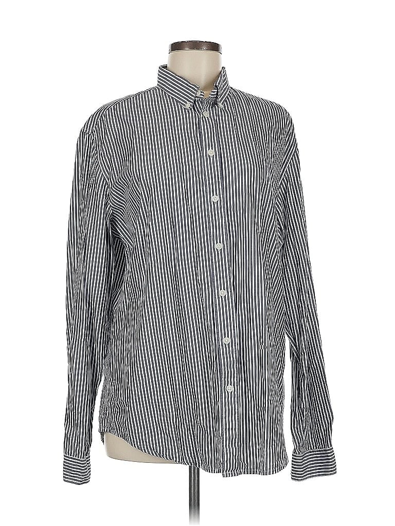 Pre-owned Dkny Long Sleeve Button Down Shirt In Gray