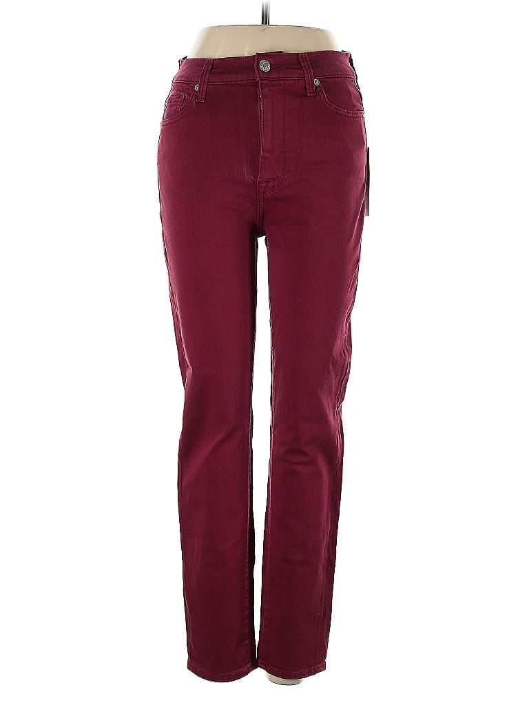 7 FOR ALL MANKIND Pre-owned Jeans In Burgundy