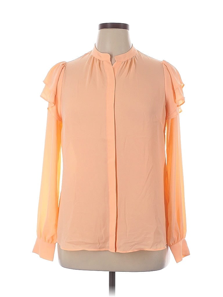 Pre-owned Express Long Sleeve Blouse In Orange