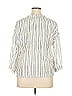 Como Blu Stripes Ivory 3/4 Sleeve Button-Down Shirt Size XL - photo 2