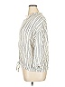 Como Blu Stripes Ivory 3/4 Sleeve Button-Down Shirt Size XL - photo 5