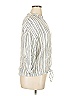 Como Blu Stripes Ivory 3/4 Sleeve Button-Down Shirt Size XL - photo 4