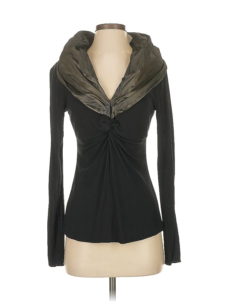 Pre-owned Worth Long Sleeve Top Black Cowl Neck Tops