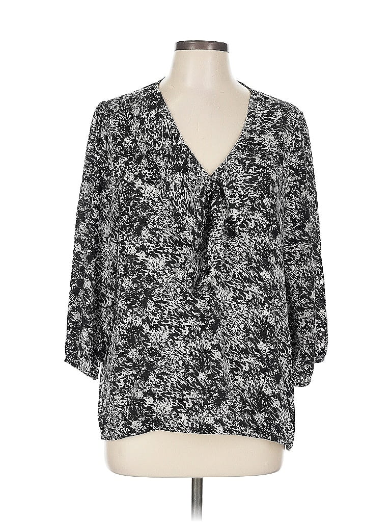 Pre-owned Ann Taylor Loft Outlet 3/4 Sleeve Blouse In Black