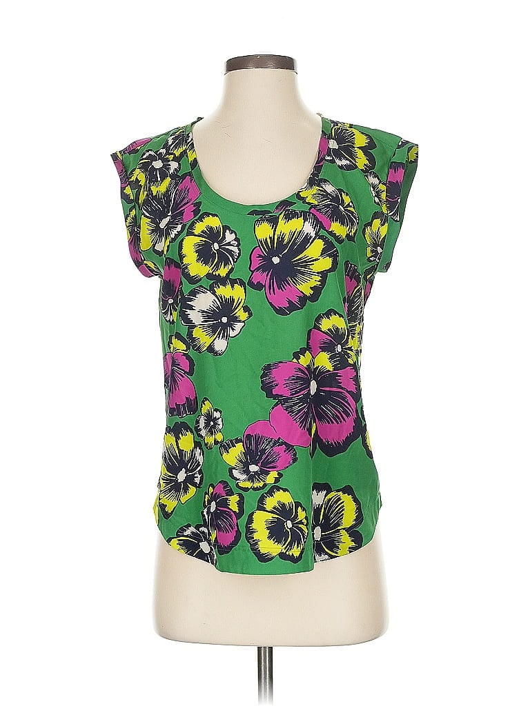 Click to view more detailed imagery on our partner's website Pre-owned J.crew Factory Store Short Sleeve Top Green Scoop Neck Tops