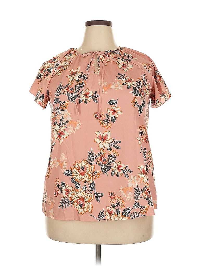 UNBRANDED Pre-owned Short Sleeve Blouse In Pink