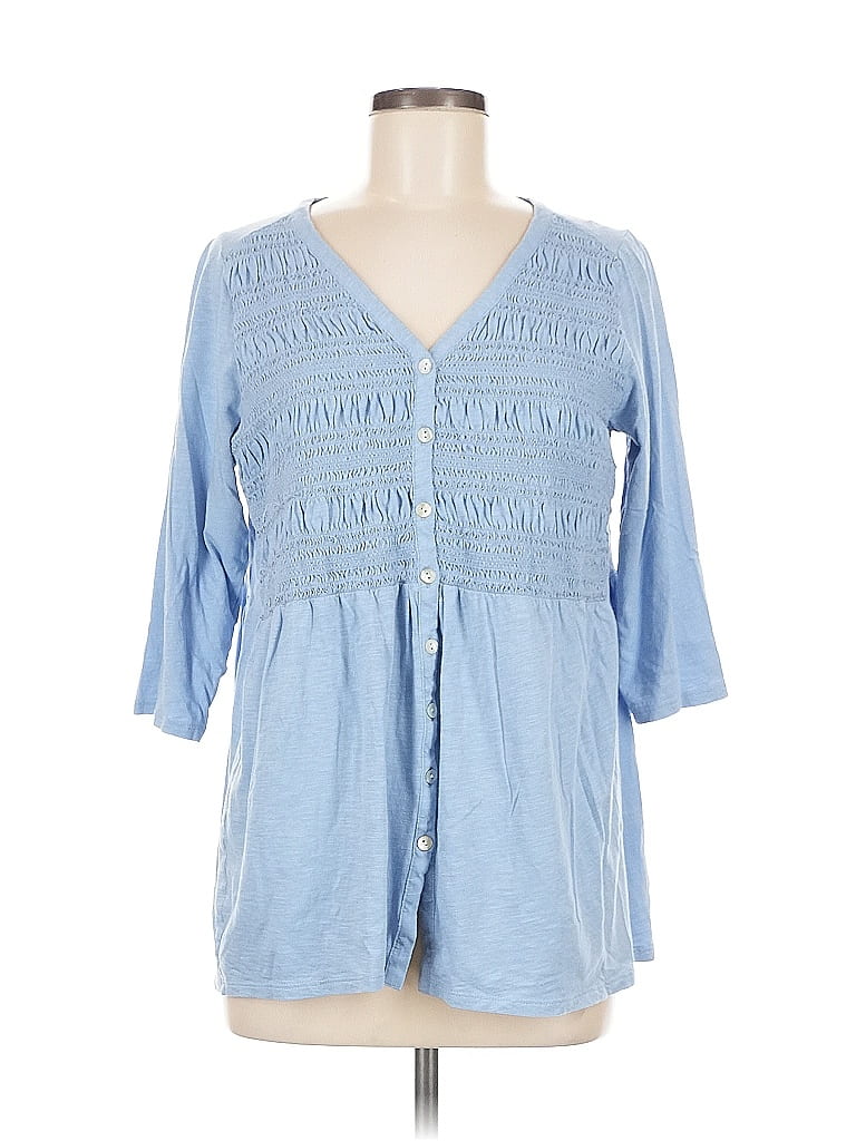Click to view more detailed imagery on our partner's website Pre-owned Jjill 3/4 Sleeve Blouse In Blue