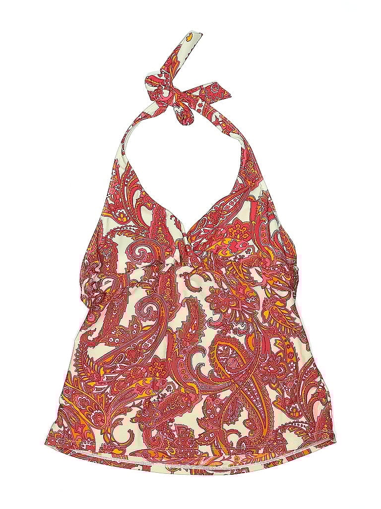 Pre-owned Assorted Brands Swimsuit Top Red Paisley Pattern Swimwear