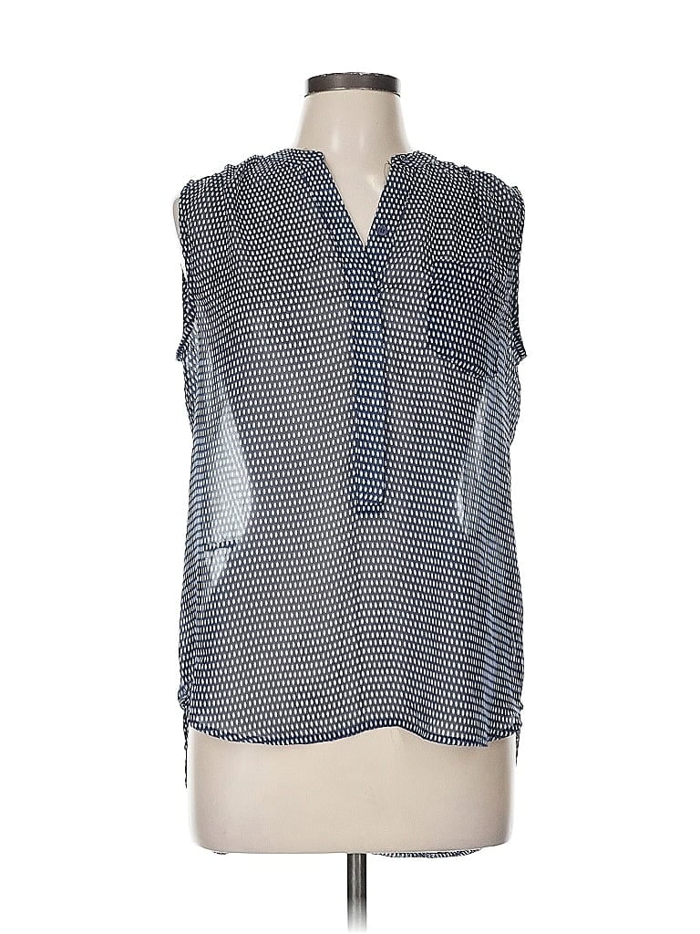 Pre-owned Fred David Sleeveless Blouse In Blue