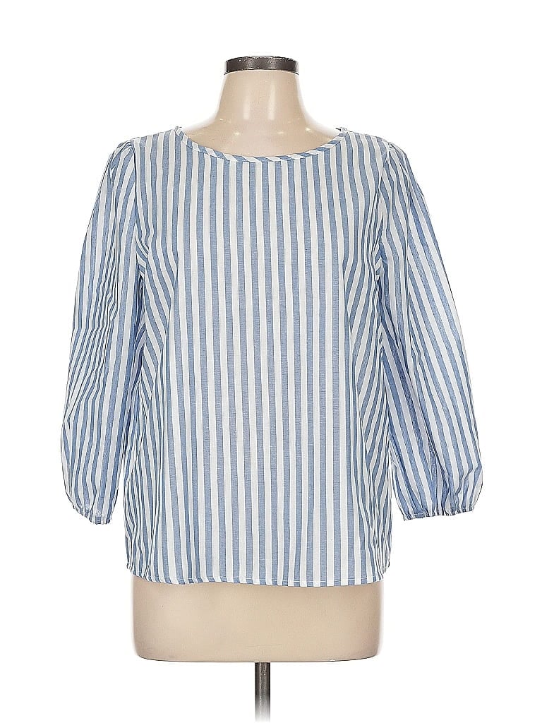 Pre-owned Emery Rose 3/4 Sleeve Blouse In Blue