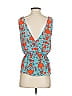 MYNE 100% Silk Blue Red Sleeveless Silk Top Size P (petite) - photo 2