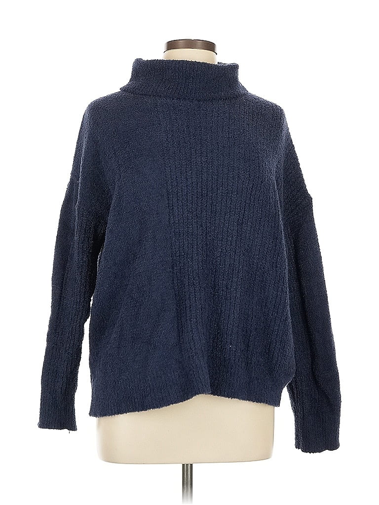 Pre-owned Zaful Turtleneck Sweater In Blue
