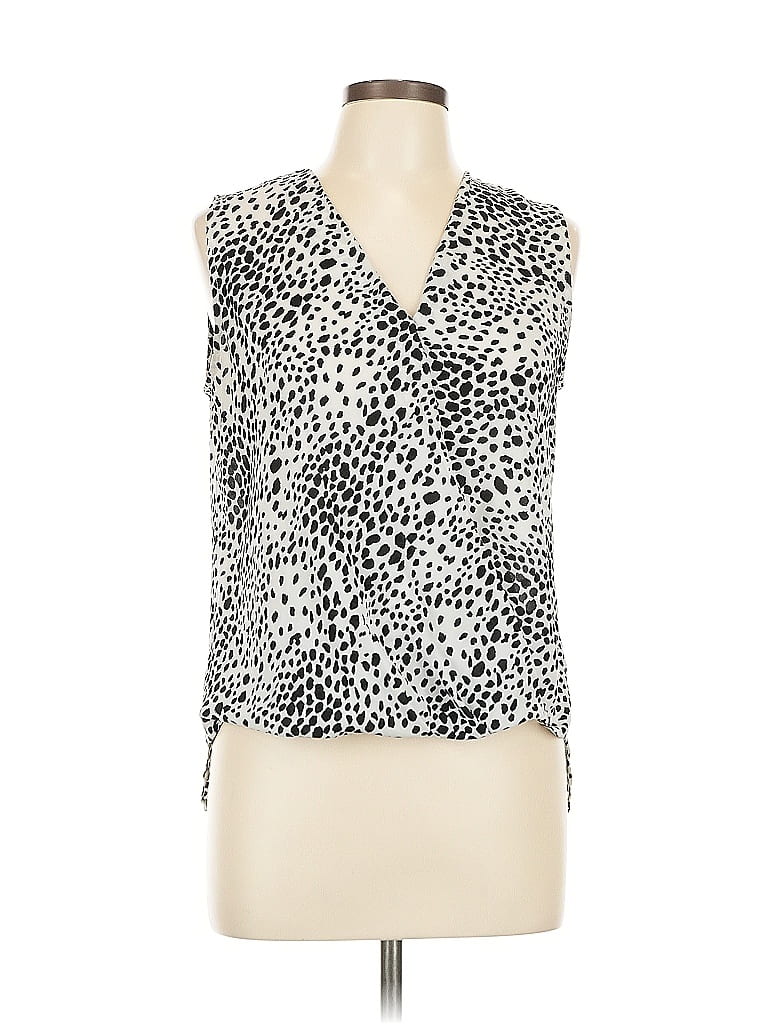 Pre-owned Adrianna Papell Sleeveless Blouse In Silver