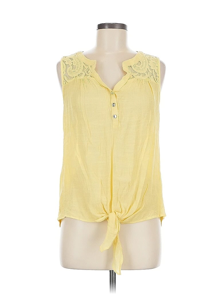 PERSEPTION CONCEPT Pre-owned Sleeveless Blouse In Yellow
